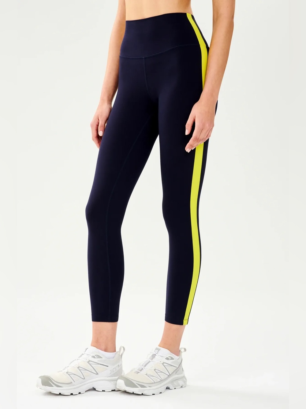 Splits59 Clare High Waist Rigor 7/8 legging in Indigo/Chartreuse